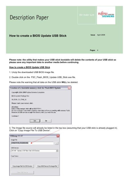 Beschietingen Kinematica Canada How to create a BIOS Update USB Stick - Fujitsu UK
