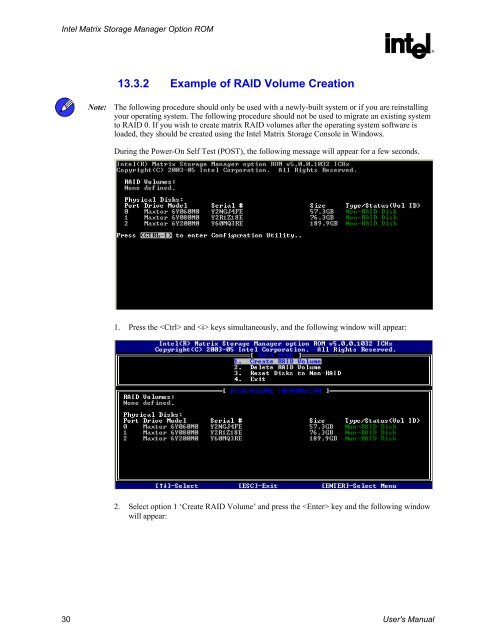 Intel(R) Matrix Storage Manager User's Manual - Fujitsu UK