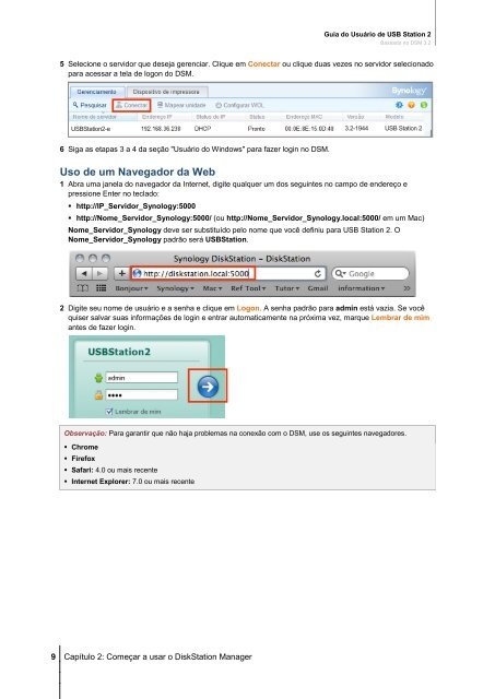 Guia do Usuário de USB Station 2 Baseado no DSM ... - Synology Inc.