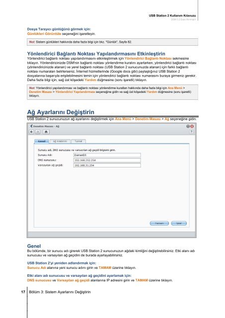 USB Station 2 Kullanım Kılavuzu DSM 3.2 Esas ... - Synology Inc.