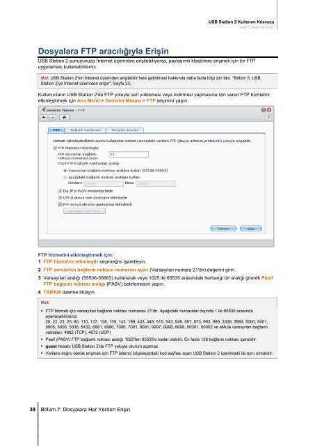 USB Station 2 Kullanım Kılavuzu DSM 3.2 Esas ... - Synology Inc.