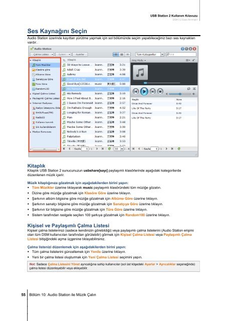 USB Station 2 Kullanım Kılavuzu DSM 3.2 Esas ... - Synology Inc.