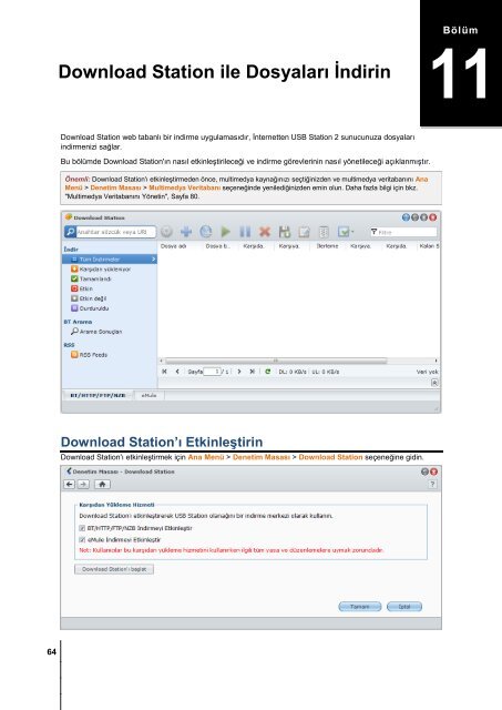 USB Station 2 Kullanım Kılavuzu DSM 3.2 Esas ... - Synology Inc.