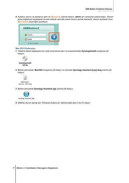 USB Station 2 Kullanım Kılavuzu DSM 3.2 Esas ... - Synology Inc.