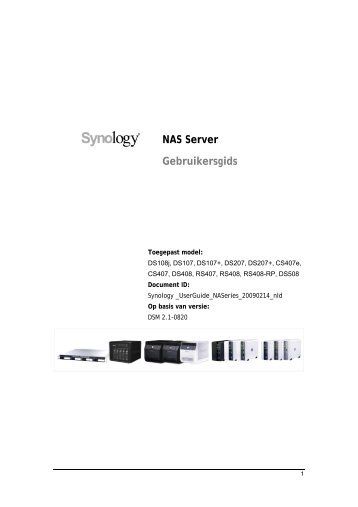 NAS Server Gebruikersgids - Synology Inc.