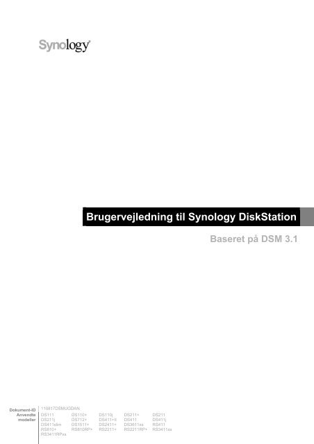 Brugervejledning til Synology DiskStation