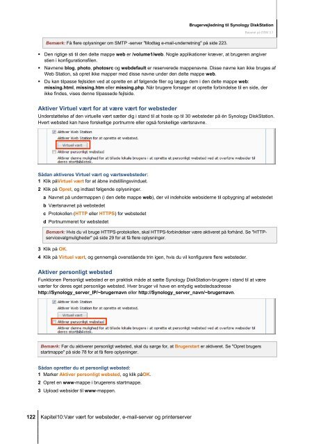 Brugervejledning til Synology DiskStation