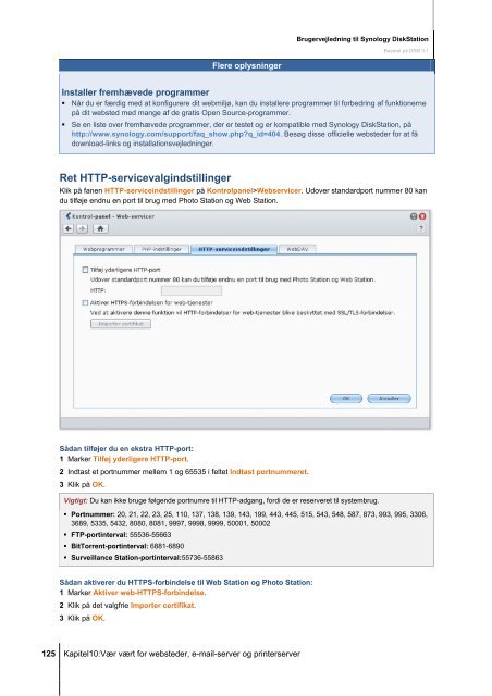 Brugervejledning til Synology DiskStation