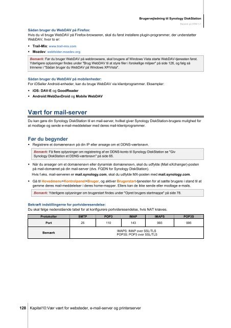 Brugervejledning til Synology DiskStation