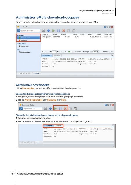 Brugervejledning til Synology DiskStation