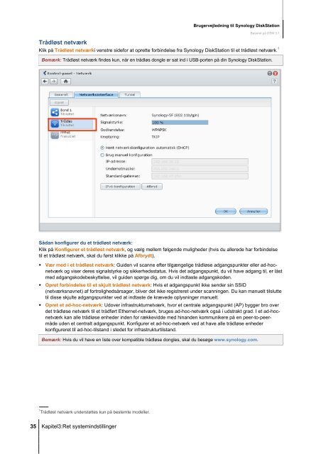 Brugervejledning til Synology DiskStation