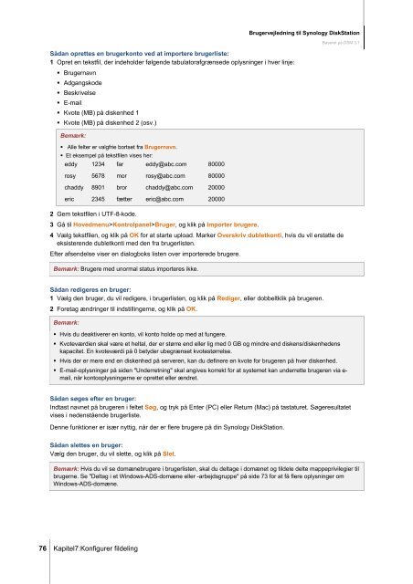 Brugervejledning til Synology DiskStation