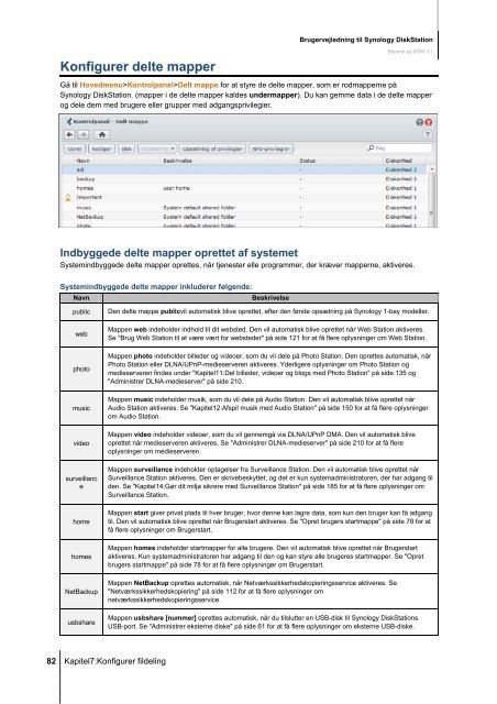 Brugervejledning til Synology DiskStation