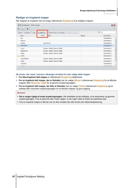 Brugervejledning til Synology DiskStation