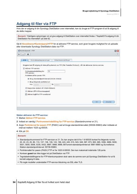 Brugervejledning til Synology DiskStation