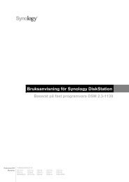 Bruksanvisning för Synology DiskStation - Synology Inc.