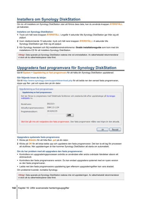 Bruksanvisning för Synology DiskStation - Synology Inc.