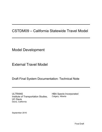 CSTDM - External Travel Model - ULTRANS