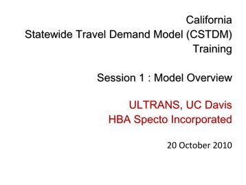 CSTDM Model Overview - ULTRANS