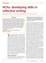 HCAs: developing skills in reflective writing - Internurse