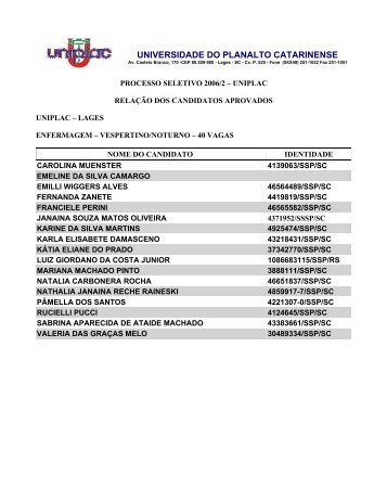 151/2006 - Resultado - Uniplac