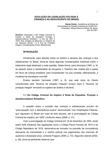 PDF) O SISTEMA NACIONAL DE PROTEÇÃO DE CRIANÇAS EM PERIGO ENQUANTO