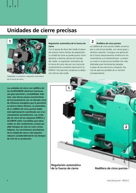 Información sobre el producto - ALLROUNDER eléctricas - Arburg