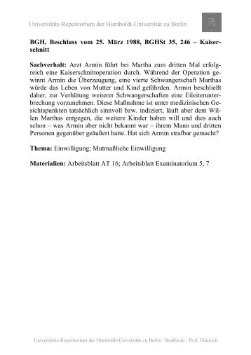 BGH, Beschluss vom 25. März 1988, BGHSt 35, 246 – Kaiser ...