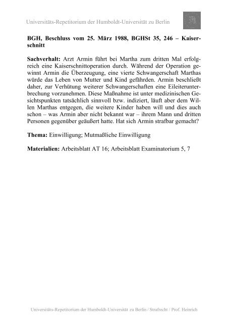 BGH, Beschluss vom 25. März 1988, BGHSt 35, 246 – Kaiser ...