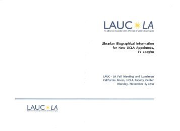 Librarian Bios-2010 - UCLA