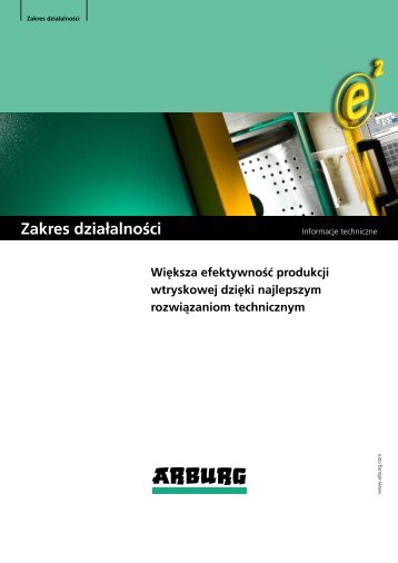 Informacje techniczne - zakres działalności - Arburg