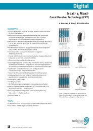 Unitron Hearing - Next 4 Moxi - Specification Sheet - Swedish - PDF