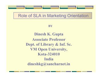 Role of SLA in Marketing Orientation - units.sla.org