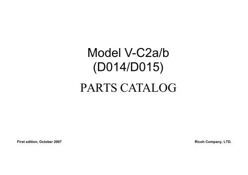 Model V C2a B D014 D015 Parts Catalog Model V C2a B D014 D015 Parts Catalog