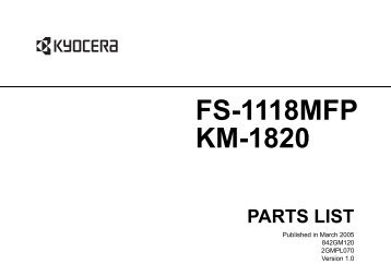 fs-1118mfp km-1820 parts list