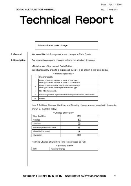 SHARP CORPORATION DOCUMENT SYSTEMS DIVISION