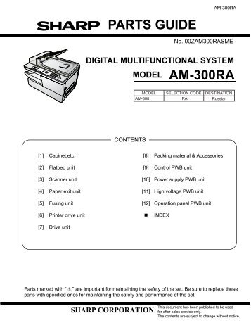 PARTS GUIDE AM-300RA