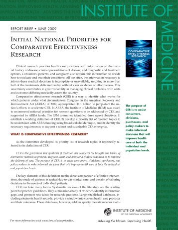 Initial National Priorities for Comparative Effectiveness ... - UNM 2020