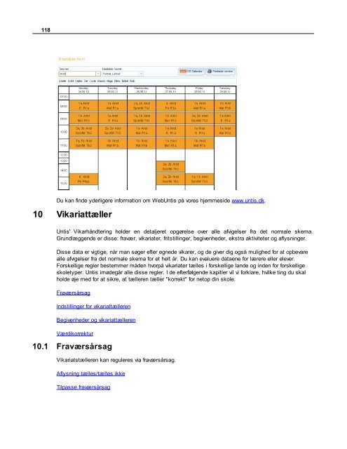 Vikarhåndtering (De daglige skemaændringer)