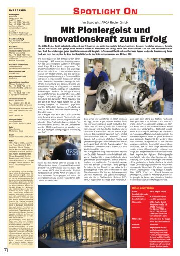 SPOTLIGHT ON - ARCA Regler Gmbh