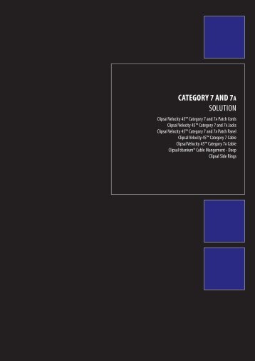 Product Data Sheet - Category 7 and 7A Solution, 15849 - Clipsal