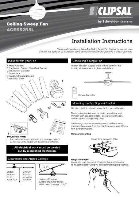 Installation Instructions F2313 03 Aces52r5l Ceiling
