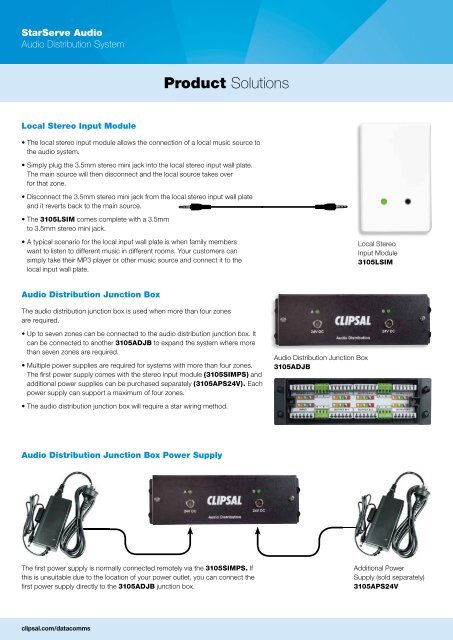 StarServe Audio, Audio Distribution System, Easily installed ... - Clipsal