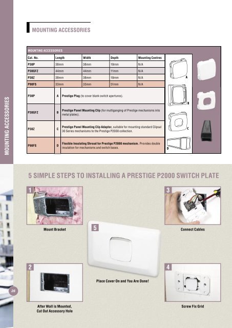 Prestige P2000 & Matisse M2000 Technical Catalogue - Clipsal