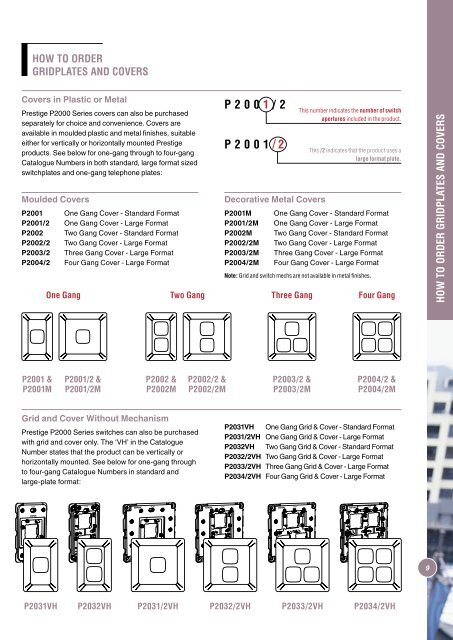 Prestige P2000 & Matisse M2000 Technical Catalogue - Clipsal