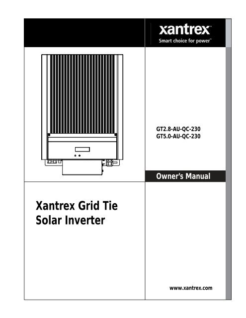 975-0466-01-01 - Xantrex - GT2.8-GT5 Series Inverters ... - Clipsal