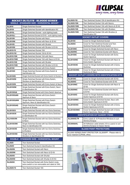 Eclipse Series Brochure - 11459 (1260 KB) - Clipsal