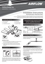 Clipsal Airflow Ceiling Fan Specifications - Modern Forms Fans