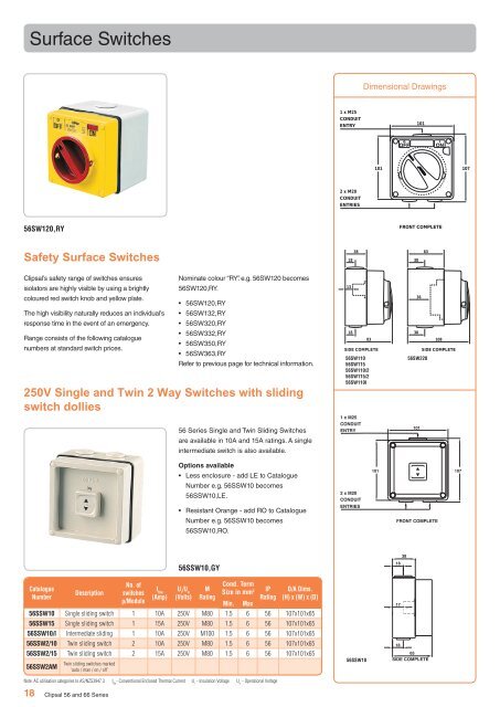 56 & 66 Series Industrial Switchgear. Providing the strength ... - Clipsal