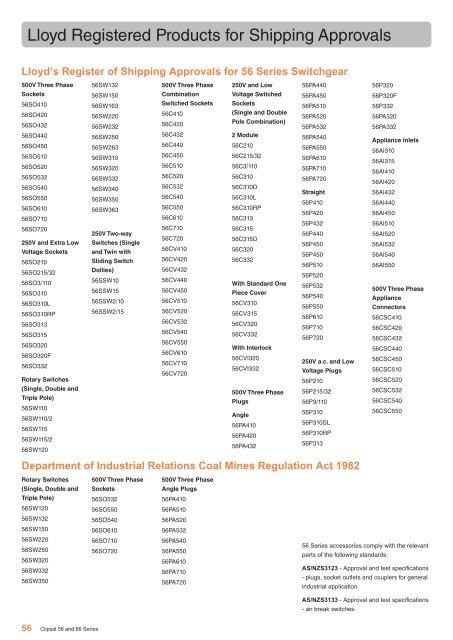 56 & 66 Series Industrial Switchgear. Providing the strength ... - Clipsal